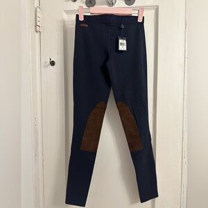 NWT Navy Blue Polo Leggings with Suede Patches